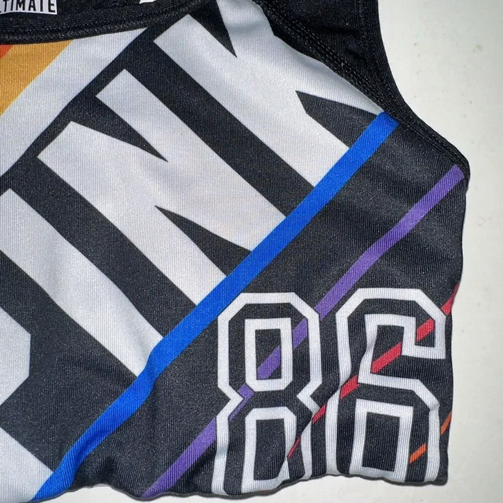 Victoria's Secret PINK Ultimate Rainbow 86 White Back Racerback Sport Bra SizeXS